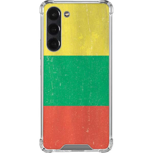 Lithuania Flag Distressed Galaxy S23 Plus Clear Case